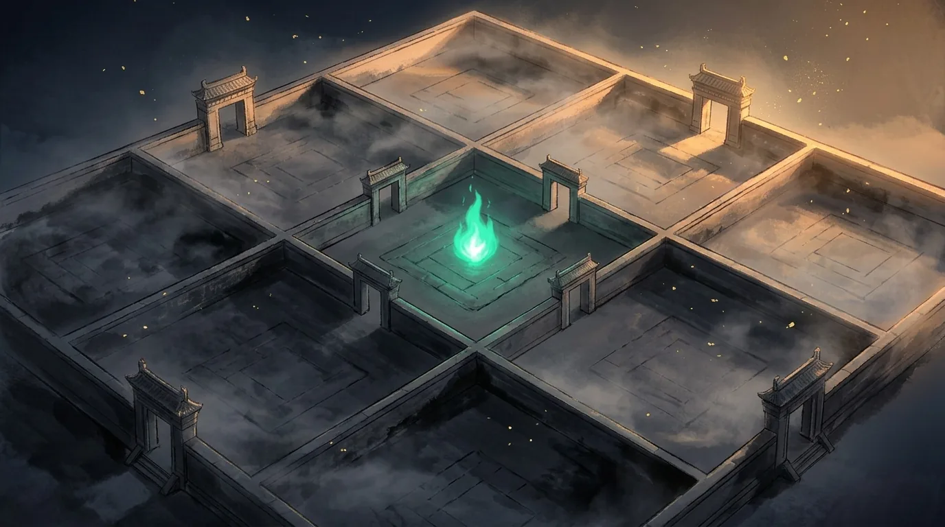The hidden 甲 at the centre of nine palaces, the eight doors around it
