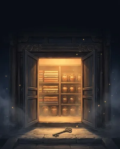 天府 Treasury: the open doors of a storehouse